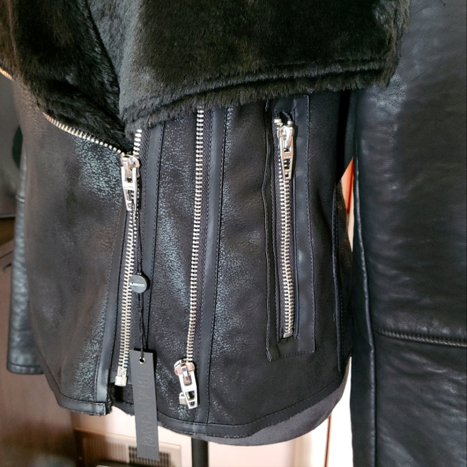 Blanknyc Vegan Leather Faux Fur Biker Jacket Nwt